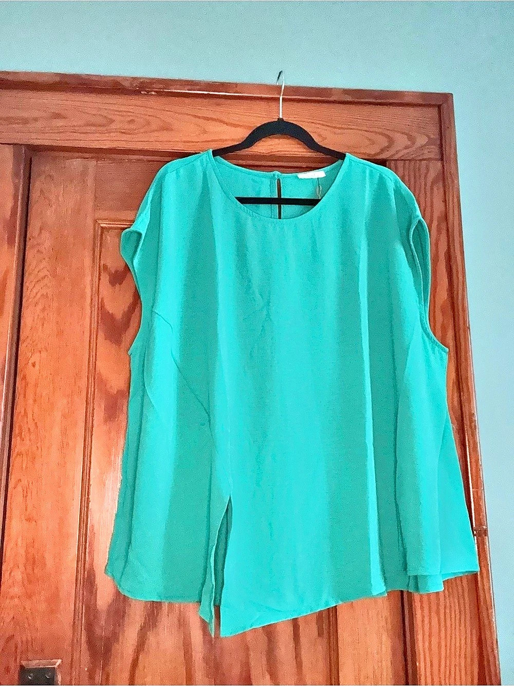 Easel Cute KY21294X Blouse in Green Size 1X NWT